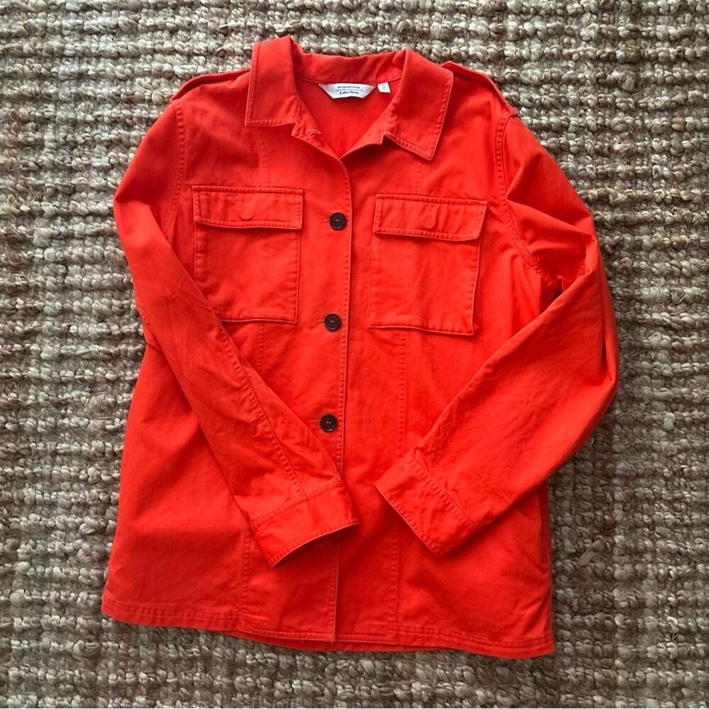 & Other Stories Orange Utility Chore Jacket Shacket Cotton Women Size 6 Fall